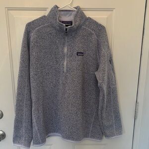 Patagonia Men's Zip-Up Sweater in Light Gray